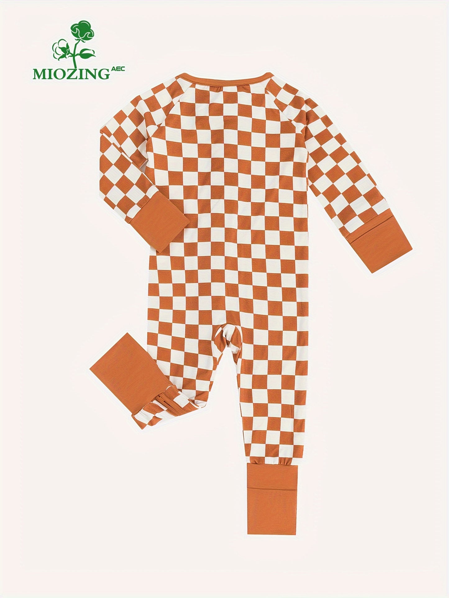 Cozy Bamboo Fiber Long Sleeve Baby Romper Jumpsuit - Soft, Breathable, Foldable Foot Cover, Zipper Design, Comfortable Wear - Perfect for Baby Boys and Girls, Everyday Casual Wear