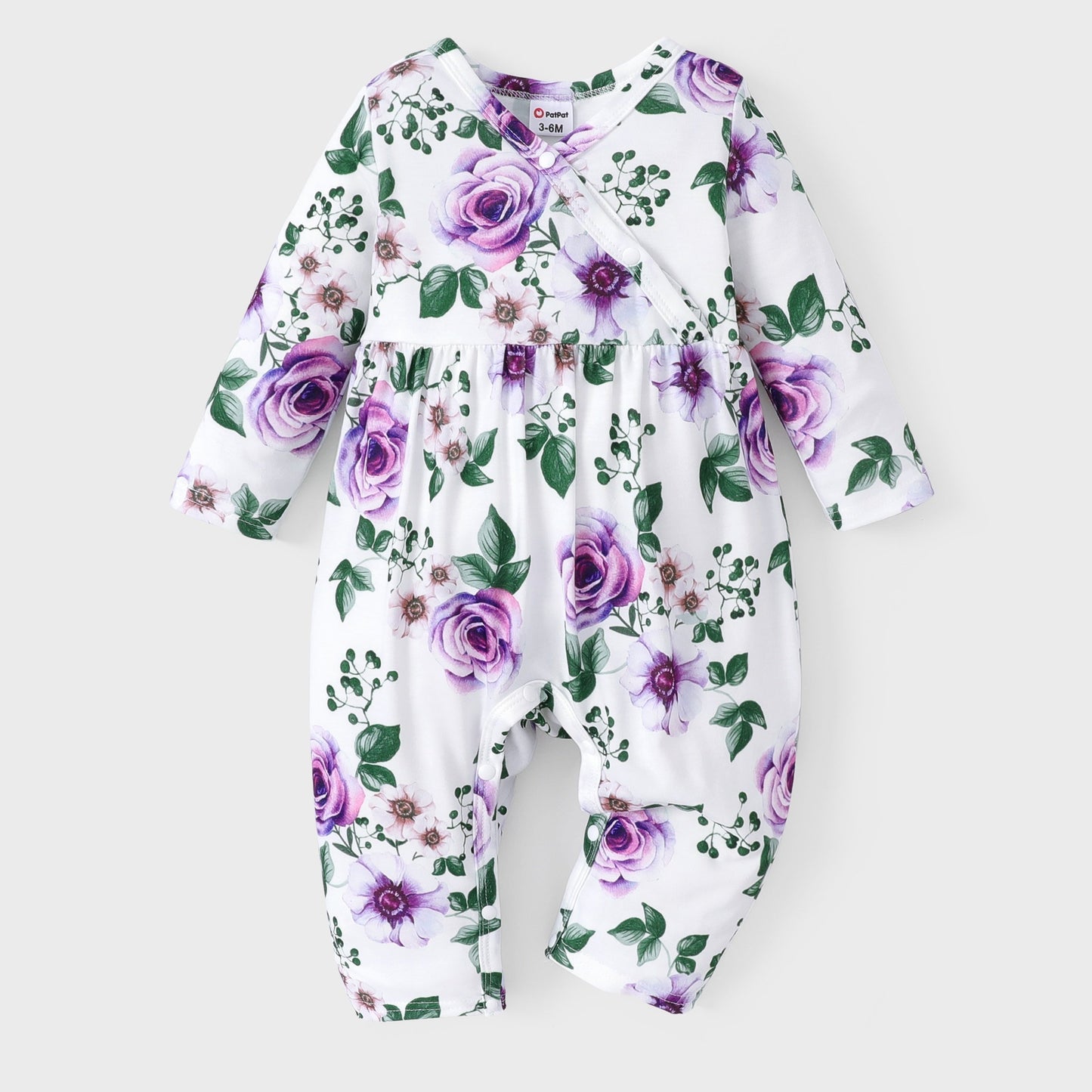 PatPat Baby Girl Cute All Over Rabbit Print/Solid Ribbed V Neck Short-sleeve Jumpsuit For Summer Outdoor Wear