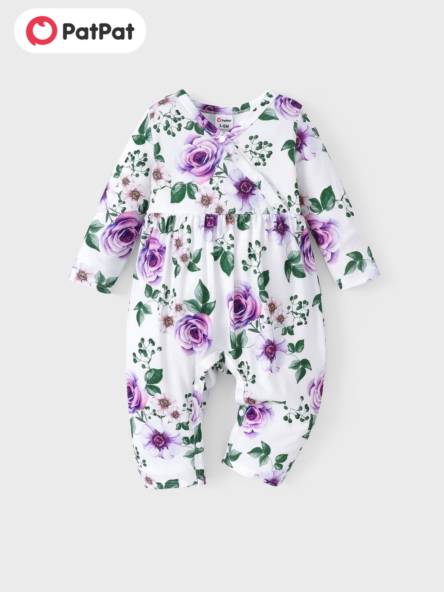 PatPat Baby Girl Cute All Over Rabbit Print/Solid Ribbed V Neck Short-sleeve Jumpsuit For Summer Outdoor Wear