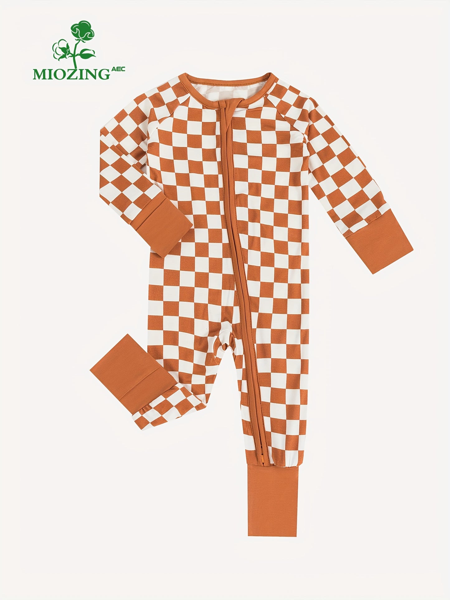Cozy Bamboo Fiber Long Sleeve Baby Romper Jumpsuit - Soft, Breathable, Foldable Foot Cover, Zipper Design, Comfortable Wear - Perfect for Baby Boys and Girls, Everyday Casual Wear