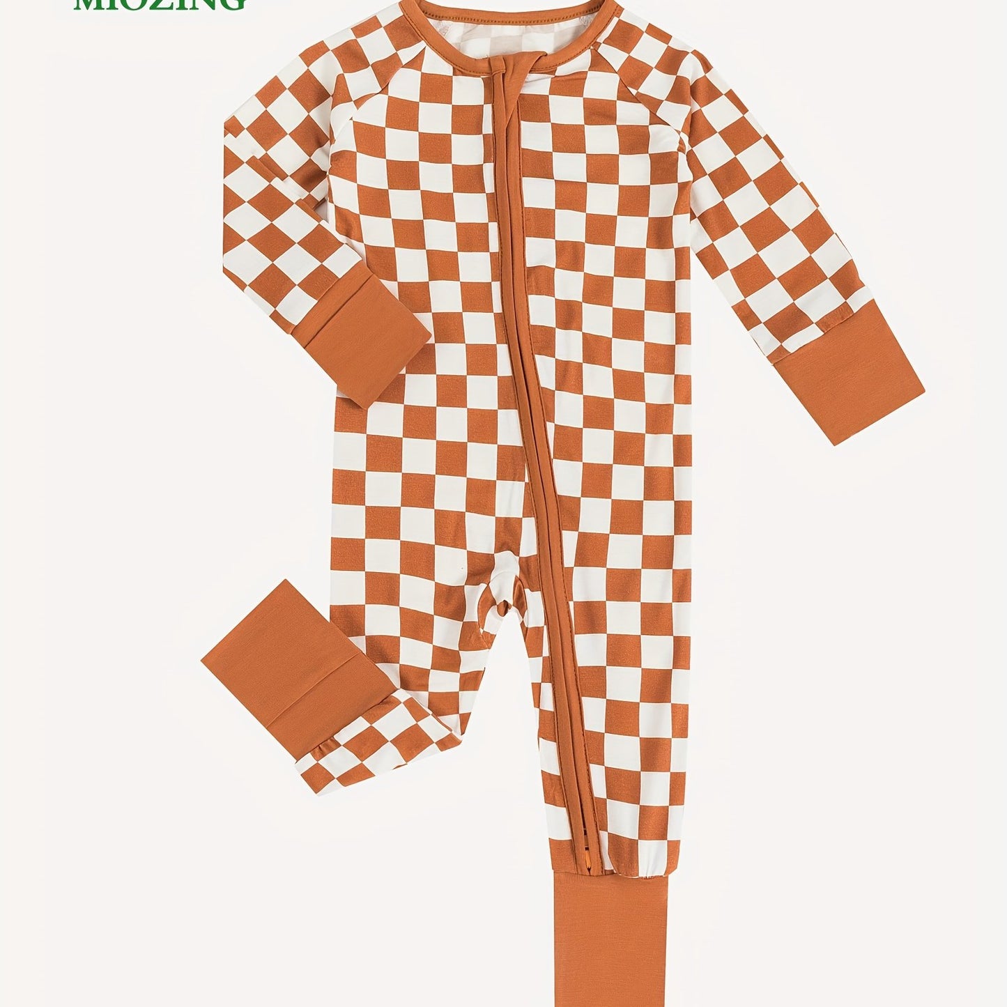 Cozy Bamboo Fiber Long Sleeve Baby Romper Jumpsuit - Soft, Breathable, Foldable Foot Cover, Zipper Design, Comfortable Wear - Perfect for Baby Boys and Girls, Everyday Casual Wear